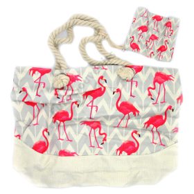 STRANDTÁSKA + SZÜTYŐ 1/100 37x49 cm FALAMINGÓS