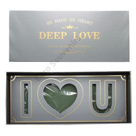   VIRÁGDOBOZ "DEEP LOVE" 1/12 61x26x10 cm SZÜRKE, OÁZISSAL