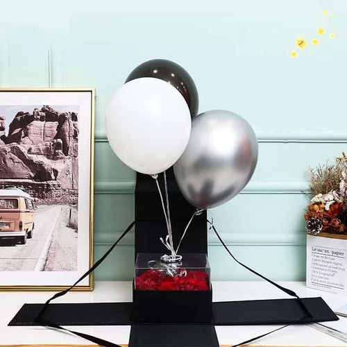 VIRÁGDOBOZ "MEGLEPI" 1/12 FEKETE 20x20x31 cm 