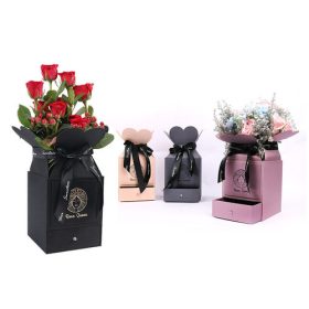 PAPÍRDOBOZ VÁZA FIÓKKAL 1/16 15x15x18 cm LILA