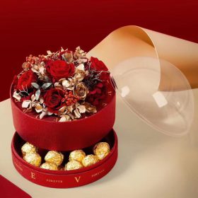 VIRÁGDOBOZ BÚRÁS 1/18 NARANCS 20x17,5 cm