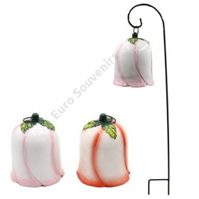   VIRÁG FÉM ÁLLVÁNNYAL (60cm) 1/12 VIRÁG 12x12x14,5 cm PIROS,RÓZSASZÍN 