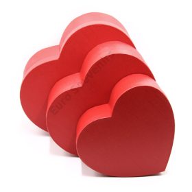   PAPÍRDOBOZ SZÍV 3 DB 1/16 31x28x13,5; 27x24,5x11,5; 22,5x20x9,5 cm PIROS