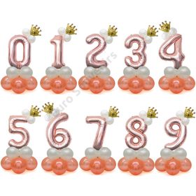 LUFI SZETT SZÁM 0-9 KORONÁVAL 10/500 ROSEGOLD 90CM