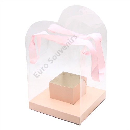 VIRÁGDOBOZ 5/200 21x21x34 cm FEHÉR,RÓZSASZÍN