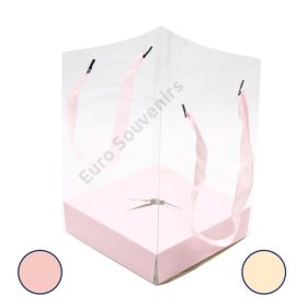 VIRÁGDOBOZ 1/250 18x18x25 cm RÓZSASZÍN, KRÉM