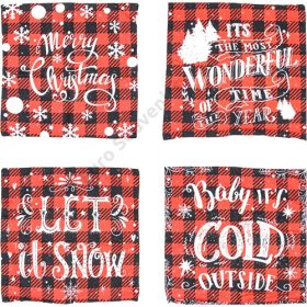 PÁRNAHUZAT 4 DB KARÁCSONYI 4/200  44x44 CM 4 FÉLE