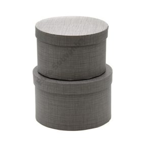 PAPÍRDOBOZ KEREK 2 DB 1/24 18 x18x11; 16x16x10 cm SZÜRKE