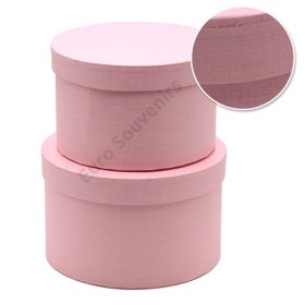 PAPÍRDOBOZ KEREK 2 DB 1/24 18x11; 16x10 cm RÓZSASZÍN