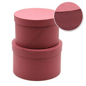 PAPÍRDOBOZ 2 DB KEREK 1/24 BORDÓ 18 x18x11 CM; 16x16x10 CM