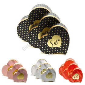   PAPÍRDOBOZ SZÍV 3 DB 1/24 27x24x11; 24x21x10; 20,5x18x8,5 cm 4 SZÍNBEN