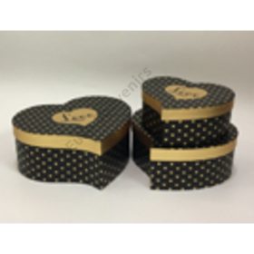   PAPÍRDOBOZ SZÍV 3 DB 1/24 27x24x11; 24x21x10; 20,5x18x8,5 cm 4 SZÍNBEN