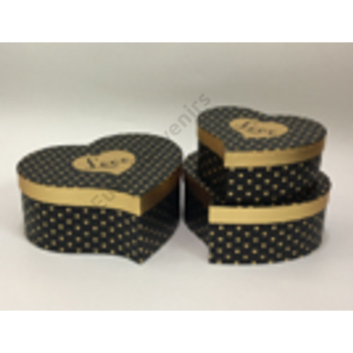 PAPÍRDOBOZ SZÍV 3 DB 1/24 27x24x11; 24x21x10; 20,5x18x8,5 cm 4 SZÍNBEN