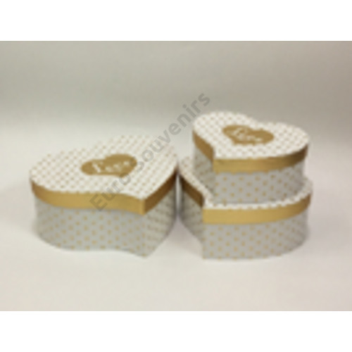 PAPÍRDOBOZ SZÍV 3 DB 1/24 27x24x11; 24x21x10; 20,5x18x8,5 cm 4 SZÍNBEN