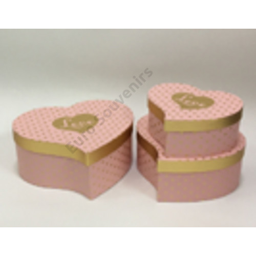 PAPÍRDOBOZ SZÍV 3 DB 1/24 27x24x11; 24x21x10; 20,5x18x8,5 cm 4 SZÍNBEN