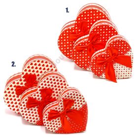   PAPÍRDOBOZ SZÍV 3 DB 1/36 21,5x21,5x9; 18,5x17,5x7,5; 15,5x14x6 cm 2 FÉLE