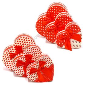   PAPÍRDOBOZ SZÍV 3 DB 1/36 21,5x21,5x9; 18,5x17,5x7,5; 15,5x14x6 cm 2 FÉLE