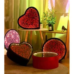 DÍSZDOBOZ LEDES KEREK 1/8 38x15 cm RÓZSASZÍN