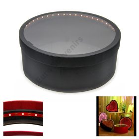 DÍSZDOBOZ LEDES KEREK 1/8 38x15 cm  FEKETE 