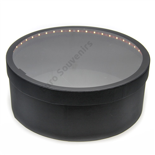DÍSZDOBOZ LEDES KEREK 1/8 38x15 cm  FEKETE 
