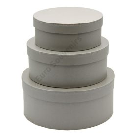   PAPÍRDOBOZ KEREK 3 DB 1/36 21,5x9; 18,5x7,5; 15,5x6 cm SZÜRKE