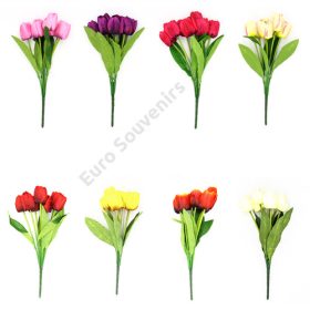   TULIPÁN SELYEM 7 FEJ 100/400  FEJ:6x4 CM, SZÁR:43 CM 8 SZÍNBEN