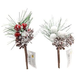 ÁG KARÁCSONYI 120/1200 14 cm FEHÉR, PIROS