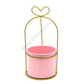 VIRÁGTARTÓ FÉM 1/80 28x12,5 cm RÓZSASZÍN