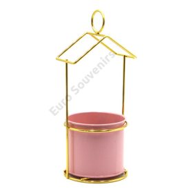 VIRÁGTARTÓ FÉM 1/100 25x9,5 cm RÓZSASZÍN