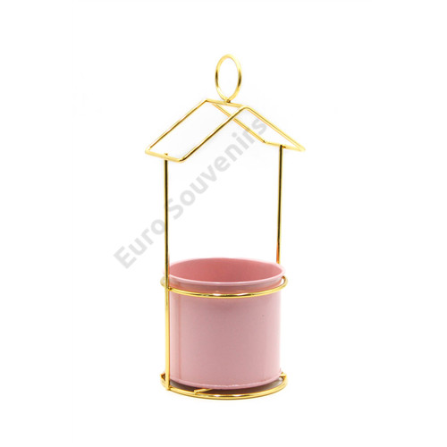 VIRÁGTARTÓ FÉM 1/100 25x9,5 cm RÓZSASZÍN