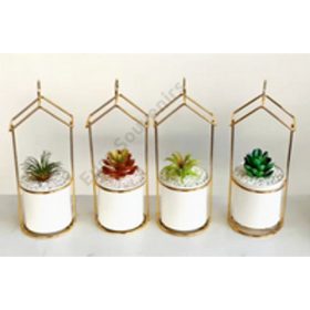 VIRÁGTARTÓ FÉM 1/100 26x9,5 cm TÜRKIZ