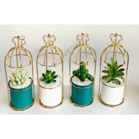 VIRÁGTARTÓ FÉM 1/84 27x9,5 cm FEHÉR