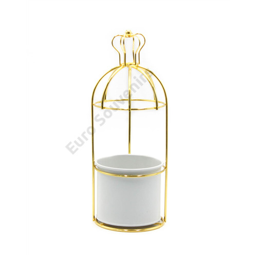 VIRÁGTARTÓ FÉM 1/84 27x9,5 cm FEHÉR