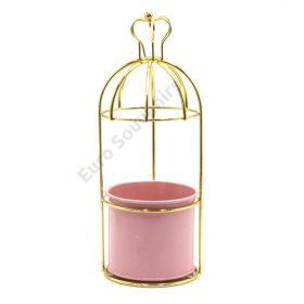 VIRÁGTARTÓ FÉM 1/84 26x9,5 cm RÓZSASZÍN