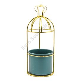 VIRÁGTARTÓ FÉM 1/84 26x8,5 cm TÜRKIZ