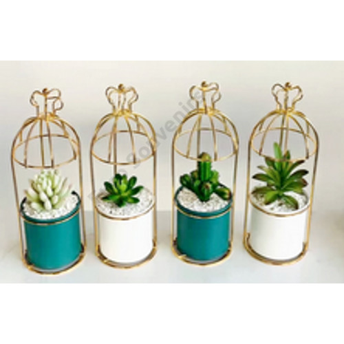 VIRÁGTARTÓ FÉM 1/84 26x8,5 cm TÜRKIZ