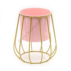 VIRÁGTARTÓ FÉM 1/40 19x13 cm RÓZSASZÍN