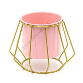 VIRÁGTARTÓ FÉM 1/96 11,5x9 cm RÓZSASZÍN