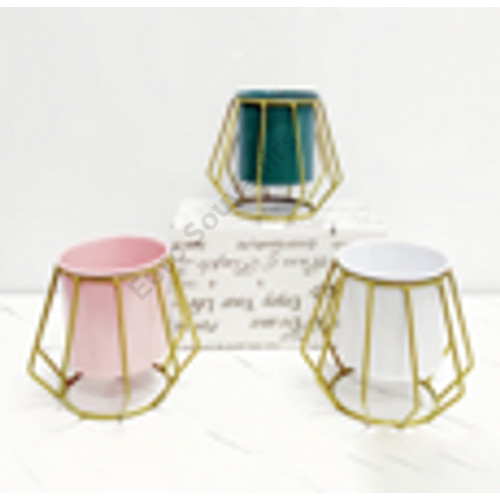 VIRÁGTARTÓ FÉM 1/96 11,5x9 cm RÓZSASZÍN