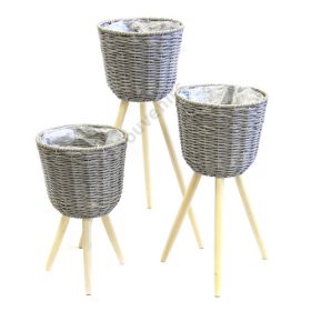 VIRÁGTARTÓ 3 DB 1/8 SZÜRKE 26x42,5; 26x52,5; 26x68,5 cm