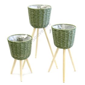 VIRÁGTARTÓ 3 DB 1/8 ZÖLD 25,5x42; 25,5x56; 25,5x68 cm