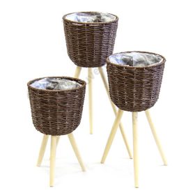 VIRÁGTARTÓ 3 DB 1/8 COFFE 25x42; 25x53; 25x67 cm