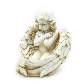 ANGYAL MÉCSESTARTÓVAL 1/36 15x13x15 cm ANTIKOLT