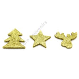 KARÁCSONYFADÍSZ 12 DB-OS 1/100 ARANY 7x6, 7x7, 7x7,5 cm