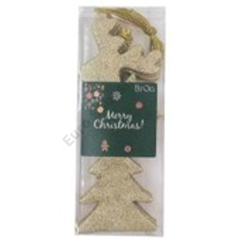 KARÁCSONYFADÍSZ 12 DB-OS 1/100 ARANY 7x6, 7x7, 7x7,5 cm