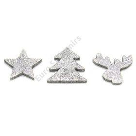 KARÁCSONYFADÍSZ 12 DB-OS 1/100 EZÜST 7x6, 7x7, 7x7,5 cm