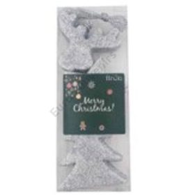 KARÁCSONYFADÍSZ 12 DB-OS 1/100 EZÜST 7x6, 7x7, 7x7,5 cm