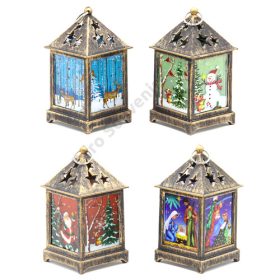 LÁMPÁS LEDES KARÁCSONYI 1/240 6,5x6,5x12 cm 4 FÉLE