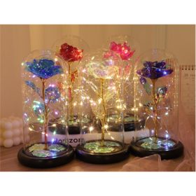 FÉMRÓZSA ÜVEGBÚRÁBAN LEDES 1/40 15x15x21 cm 5 SZÍNBEN