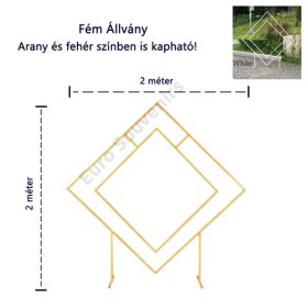 FÉM ÁLLVÁNY 1/6 2x2 m ARANY,FEHÉR